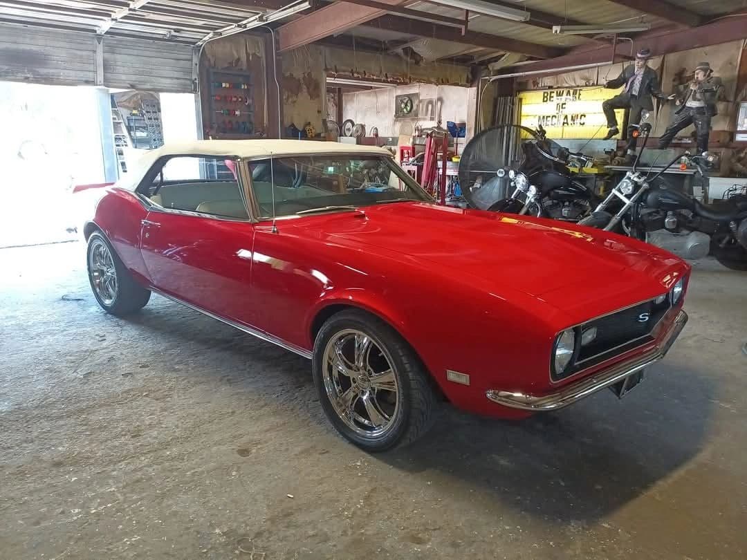 Classic Chevrolet Camaro in the shop bay at Tha Shop in Magnolia, Texas