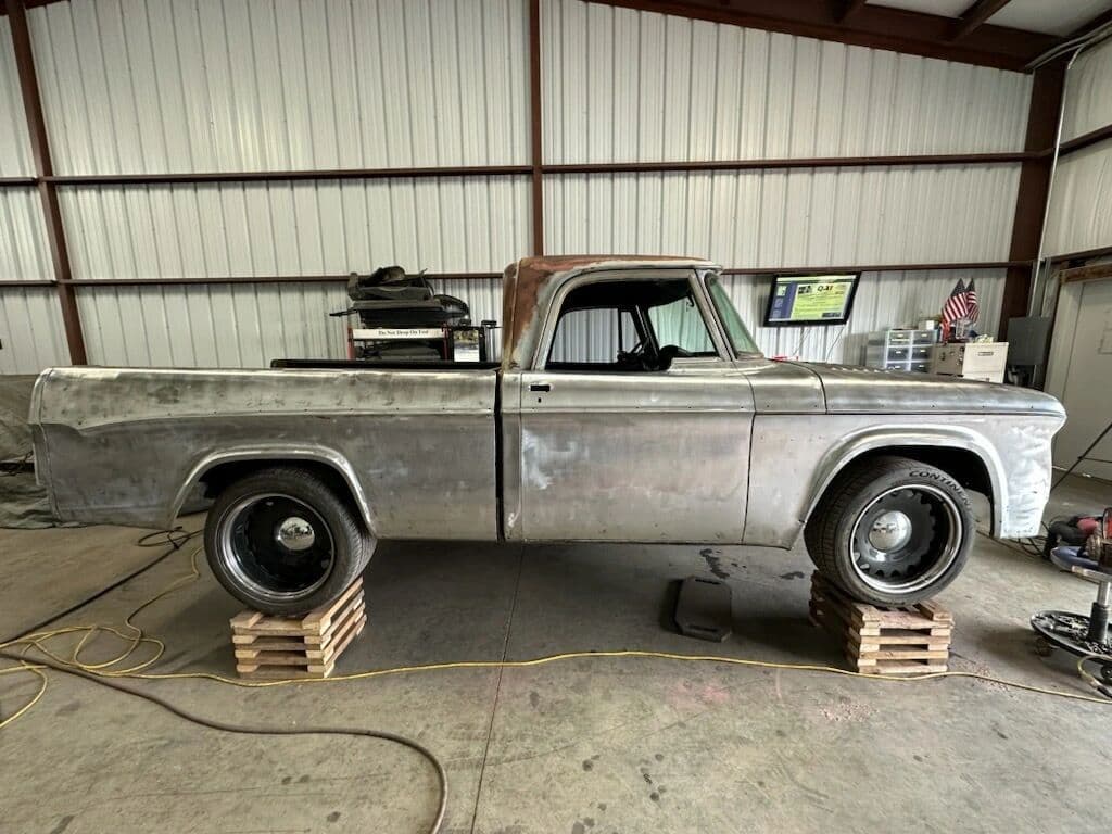 Truck restoration in progress at Tha Shop